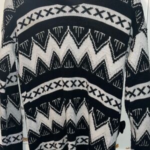 Black and White Geometric Sweater